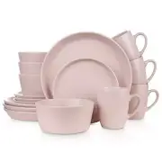 Stone Lain Albie Stoneware 16-Piece Modern Dinnerware Set Kitchen Plates and Bo