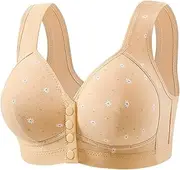 [Generic] Women Sports Bra Shaped Cup Middle and Elderly Underwear Without Wires Vest Large Size Women's Printed Bra Women's Sports Bras High Support