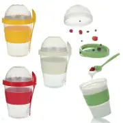 Areste Reusable Parfait Cups With Lids and Spoons, On the Go Yogurt Containers