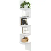 5 Tier Corner Shelf Floating Wall Shelves Storage Display Shelving Book Storage