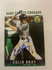 Colin Bray 2015 Signed Kane County Cougars Team Card