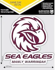 NRL Game Day Decal - Manly Sea Eagles - New Design - Car Sticker 180mm