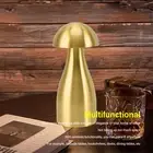 AU (Golden)Metal Mushroom Table Lamp Dimmable Mushroom Decor Night Light Cordles