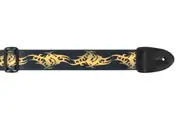Guitar Strap Tribal Mask Design XTR 2 Inch Poly Material, Leather Ends