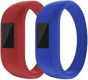 ZSZCXD for Garmin Vivofit Jr/Vivofit Jr.2 Bands, Soft Silicon Wristband Strap Replacement Bands for Garmin Vivofit Jr/Vivofit Jr.2, Small and Large（for Kids） (2Pcs, Red&Blue, Small: 5.7")