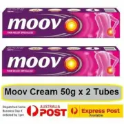 2 x 50g (Total 100g) MOOV Cream Ayurvedic Ointment Tube- Relieves muscle pain