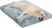 Large Dog Bed Crate Pad Mat for Medium Dogs&Cats,Fulffy Faux Fur Kennel Pad Comf