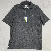 NEW TailorByrd Performance Golf Polo Shirt Geometric print Mens 2XL Dark Gray