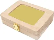 HAMPPLIES Box Wooden Teeth Keepsake Box Creative Tooth Storage Container Memory present with Japanese Stickers