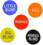 BRIGHTFUFU Poker Chip Set 5pcs Poker Dealer Buttons Blind Big Blind Kill Missed Dealer Preserved for Tournaments