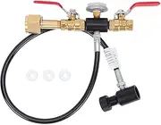 [Omabeta] Connector CO2 Fill Adapter 24in Hose CO2 Cylinder Refill Adapter CO2 Refill Station Connector Kit with Gauge Dual Valve for Filling Soda Maker Sodastream Tank(EU Standard TR21-4 W21.8-14)