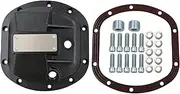 FJMQHU Differential Cover Set Chrome Replacement Cover Compatible Front Sturdy Black Hardcore for Chevrolet Cadillac