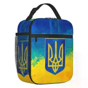 i2627 Ukrainian Flag Thermal Insulated Lunch Bags Women Coat Of Arms Of Ukraine Resuable Lunch Tote for Kids SchoolFood Box swg3859