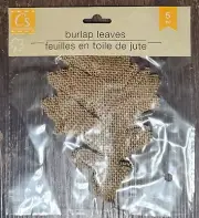 Autumn Leaves Fall Crafts Decorations Light Brown 5pc Large Burlap Leaves