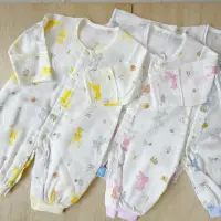 在飛比找momo購物網優惠-【Lianne baby】台灣製花草兔紗布2入連身包屁衣(包