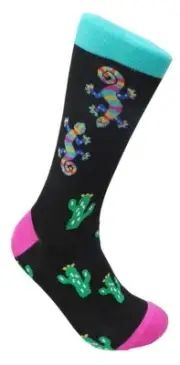 GECKO Gekko Lizzard FineFit Mens Fun Novelty Socks Dress SOX sz10-13 Salamander