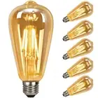6Pcs Vintage Filament LED ST64 Edison Bulb Lamp E27 Decorative Industrial Light