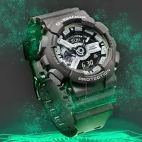 在飛比找ETMall東森購物網優惠-CASIO G-SHOCK 綠色光芒 時尚雙顯腕錶 GA-1