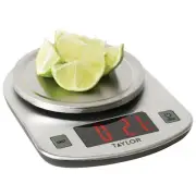 Taylor 11-LB/5-KG STAINLESS STEEL PLATFORM LED KITCHEN SCALE Red Display CLASSIC
