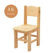 6x Wooden Timber Kids Chair Chairs Stool High Quality Very Sturdy Pinewood