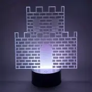 Super Mario Castle LED Light Lamp Acrylic SMB1 Bowser Night Light 3D Light Up