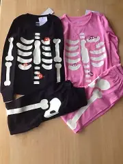 NWT Gymboree Halloween SKELETON Gymmies Glow In The Dark Costume Boys Girls Pj