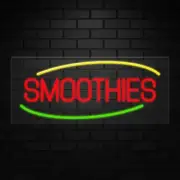 Smoothies Sign for Business Displays | LED Flex Neon | 32"W x 13"H x 1"D