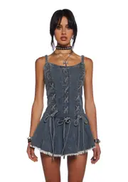 [Current Mood] Little Miss Attitude Mini Dress - Light Blue