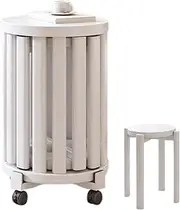 Nesting Tables | Round Side Table with Wheels - Stacking Stools for Home Entrance Living Room Patio Bedroom Entrance Classroom Gardening Tea Sofa