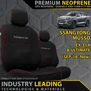 SsangYong Musso - GP6 Premium Neoprene 2x Front Row Seat Covers (Made to Order)