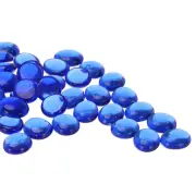 Glass Beads,36pcs Flat Glass Gemstone Transparent Dark Blue 0.44lbs Glass Pebble