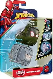 Marvel Spider-Man Battle Cubes 2-Pack, Miles Morales VS Rhino, Unleash Power, Launch Attack, 2 Cubes & 6 Tokens, RPS Auto-Battle System, Battle Cube APP, Collectible Pocket-Sized Game, Ages 5+