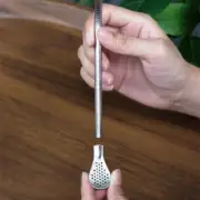 1PC Pure Titanium Straw with Filter Spoon Yerba Mate Tea Bombilla Drinking Straw