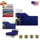 Temperature Regulating Soft Bamboo Bed Sheets, Twin XL Navy Blue, 3 Piece Set