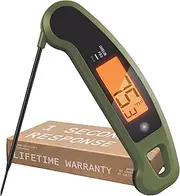 [Lavatools] PX1D Javelin PRO Duo Ultra Fast Professional Digital Instant Read Meat Thermometer for Grill and Cooking, 11.5cm Probe, Auto-Rotating Backlit Display, Splash Resistant – Olive