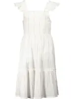 Miss Mango Girls Lurex Dress, White, Size 14