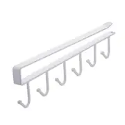 1-4X 6 Hooks Metal under Shelf Hook Kitchen Cupboard Cabinet Mug Cup Rack Holder