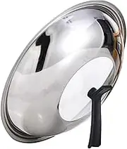 Homoyoyo Stainless Steel Visual Wok Lid in Frying Pan Lids Pot Cover Heat Resistant Shockproof Kitchen Accessory