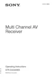 Sony STR-DA2400ES Amplifier / Receiver Owners Instruction Manual