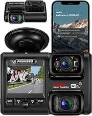 PRUVEEO Dash Cam, Front and Inside 1080P Dual FHD, Novatek Processor, Single-Channel 2160P, Built-in WiFi, 24H Parking Monitor, 2 Inch LCD Camera, 512 Gb Max, G-Sensor, Infrared Night Vision