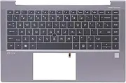 Wzqrps New Replacement for HP ZBOOK Firefly 14 G7 G8 Laptop Upper Case Palmrest Backlit Keyboard Assembly Part M07131-001 M36447-001 Gray
