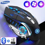 Bluetooth Mouse PC Gaming Computer Rechargeable Wireless Mouse USB Mechanical