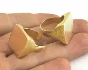 Streaked Ring Blank - Raw brass (19mm 9US inner size - Adjustable ) OZ3645
