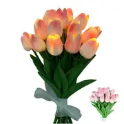 NNEOBA 10pcs LED Tulip Artificial Flowers Bouquet for Home Decoration