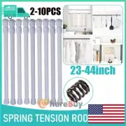 10PCS Tension Curtain Rods Spring Load Adjustable Curtain Pole Heavy-Duty 23-44"