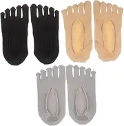 [MOBUTOFU] 3 Pairs Socks for Women Socks Women Invisible Socks Toe Sock Women Low Cut Toe Socks No Show Toe Socks Toe Separated Sock Invisible Toe Separator Socks Women Toe Socks Nylon