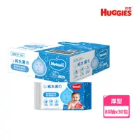 在飛比找momo購物網優惠-【HUGGIES 好奇】純水嬰兒濕巾厚型 80抽x30包/箱