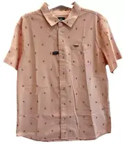 ONeill Quiver Stretch Dobby Button Up Shirt Men's XL Pink Woven SSNEW
