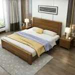 雙人床 實木床 1.8米 雙人床 現代中式 實木床 婚床儲物高包 氣動床1.5米經濟型床