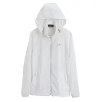 在飛比找Yahoo!奇摩拍賣優惠-KAPPA義大利 女慢跑單層風衣外套(可拆帽) 白